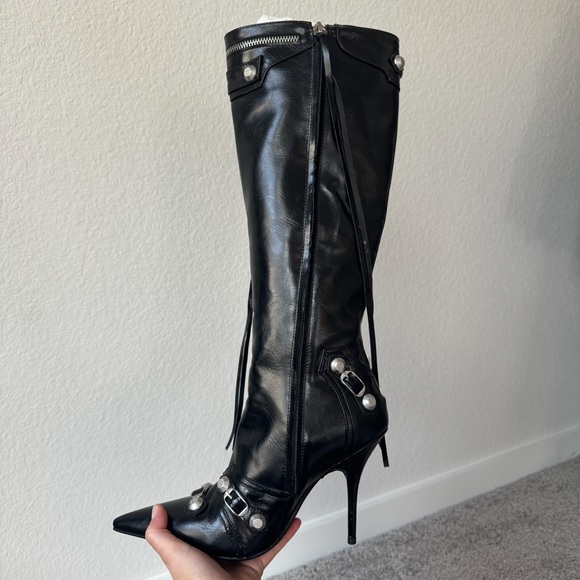 Designer inspired black studded boots - Picture 7 of 10